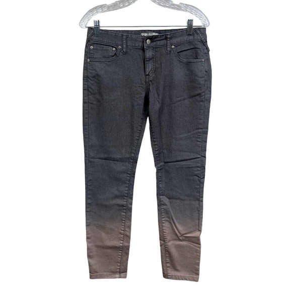 FP Free People Gray Ombré Jeans Women's Size 27 Cropped Skinny Low Rise Zip Fly - Picture 1 of 6